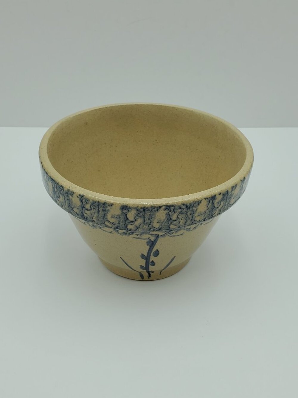 Robinson Ransbottom Blue Wheat 6" Mixing Bowl R. R. P. Co Roseville Sponge Bowl - Picture 2 of 6